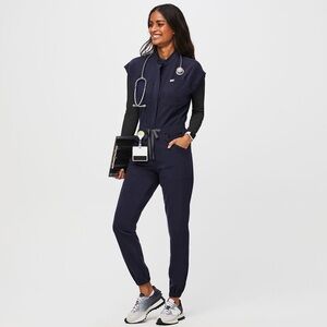 Figs Rafaela Cargo ScrubJumpsuit Size: XSmall Color: Navy
